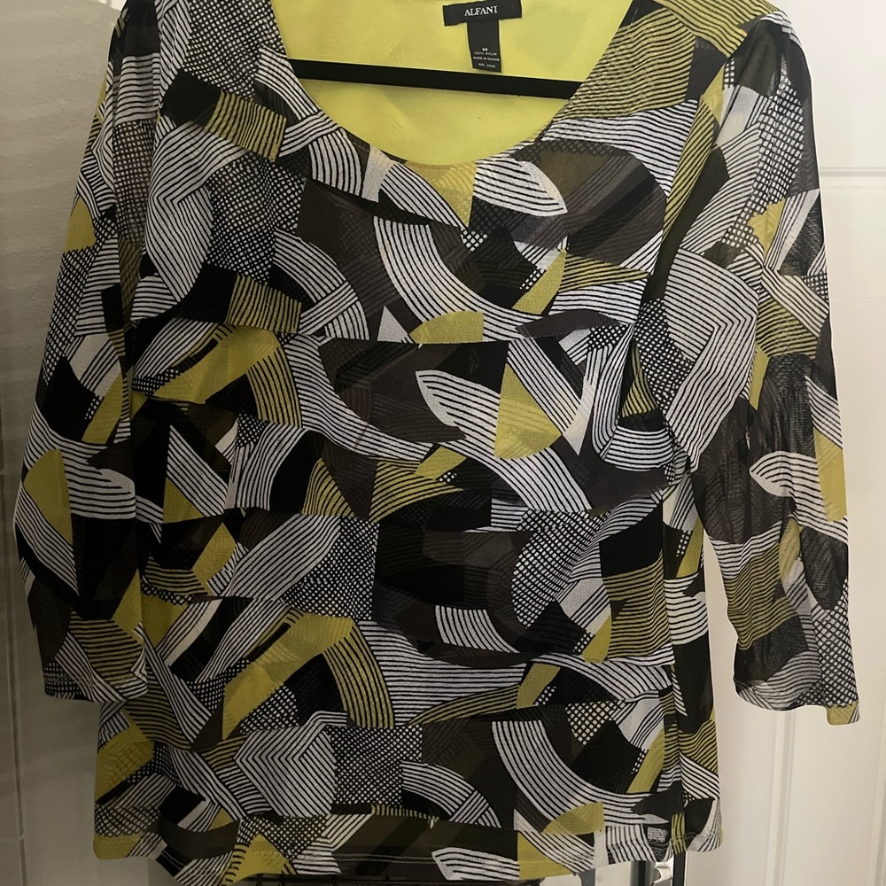 Alfani Yellow green top